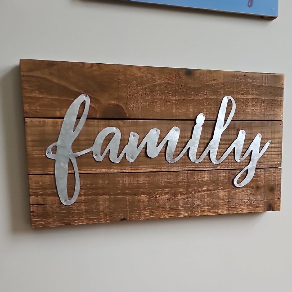 Rustic Brown and Silver Family Wall Decor